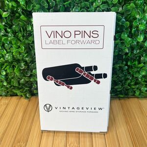 VintageView Vino Pins 2 Bottle Wall Mount Metal Wine Rack Modern Anodized Black